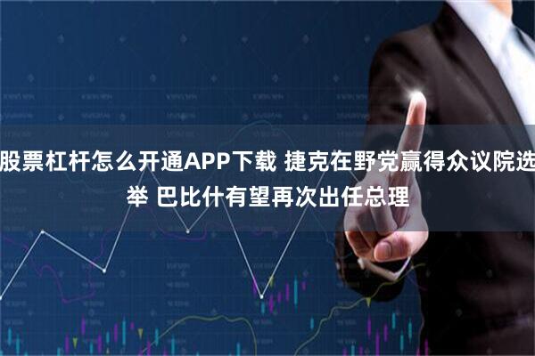 股票杠杆怎么开通APP下载 捷克在野党赢得众议院选举 巴比什有望再次出任总理